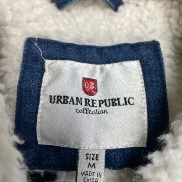 Urban Republic Oversized Sherpa-Lined Denim Jacket - Picture 4 of 11